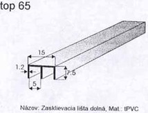 Zasklievacia lišta dolná